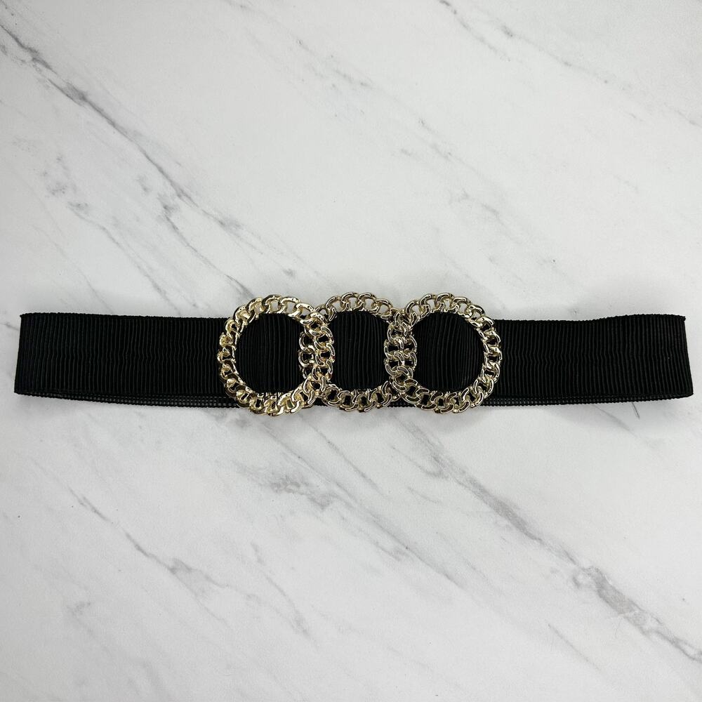 Vintage Goodheart Gold Tone Chain Stretch Cinch Belt Small/Medium ✨